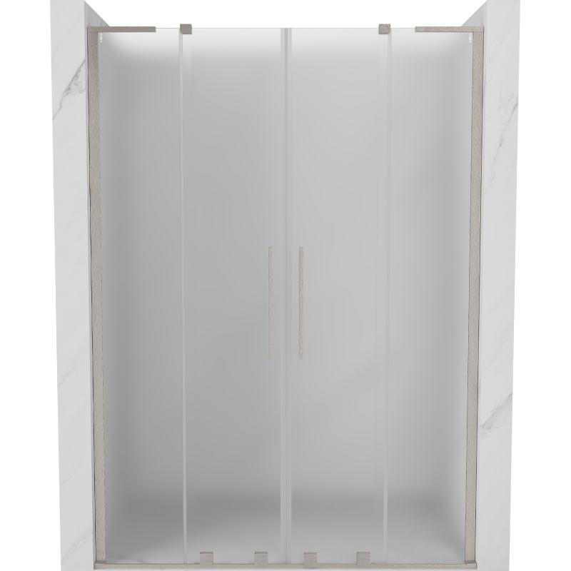 Mexen Velar L Duo sliding shower door 150 cm, frosted, brushed nickel - 871-150-003-32-97