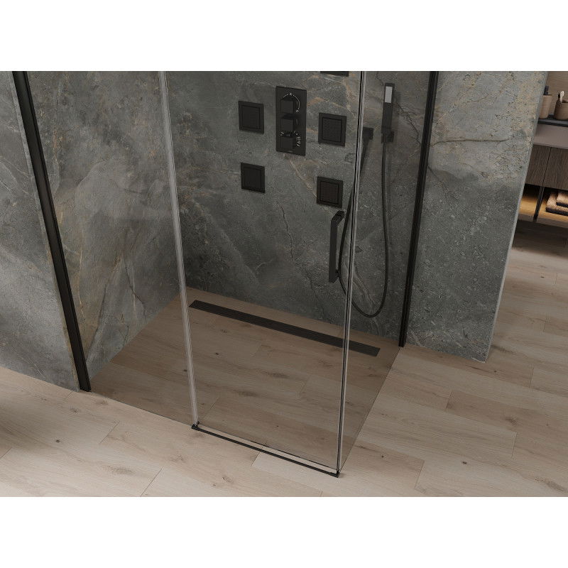 Mexen Omega 120 x 70 cm Sliding Shower Cabin, Transparent, Black - 825-120-070-70-00
