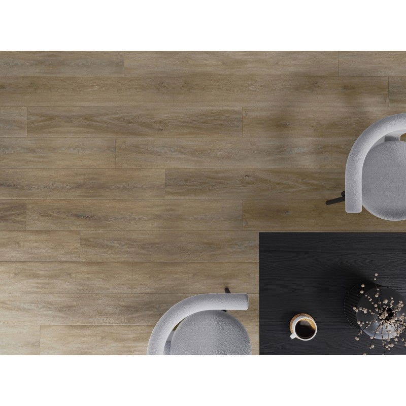 Mexen Palermo sample SPC vinyl panel 6.5 mm, IXPE underlay 1.5 mm, 4 V-Groove, Oak - F1025-S