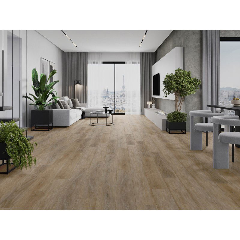 Mexen Palermo sample SPC vinyl panel 6.5 mm, IXPE underlay 1.5 mm, 4 V-Groove, Oak - F1025-S