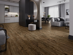 Mexen Orange Beach vinyl panel sample 1240 x 182 mm SPC 6.5 mm, IXPE underlay 1.5 mm, 4 V-groove, Walnut - F1028-S