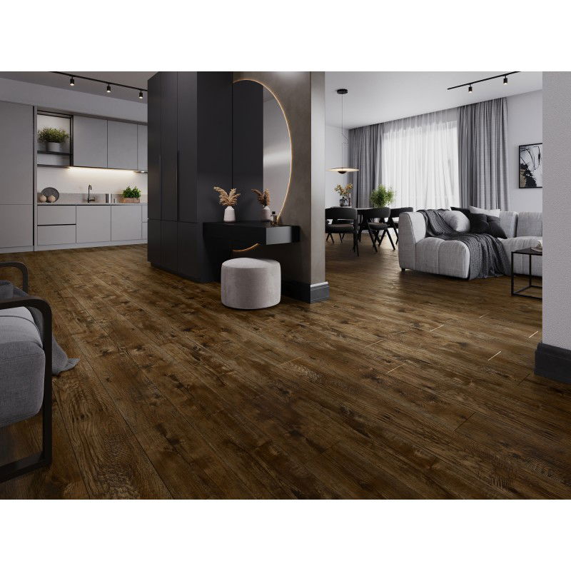 Mexen Mount Vernon SPC Vinyl Panel Sample 6.5 mm, IXPE Underlay 1.5 mm, 4-Sided V-Groove, Walnut - F1029-S