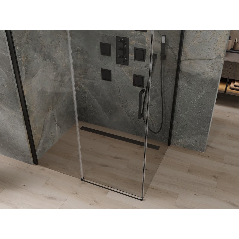 Mexen Omega 120 x 90 cm Sliding Shower Enclosure, Transparent, Black - 825-120-090-70-00