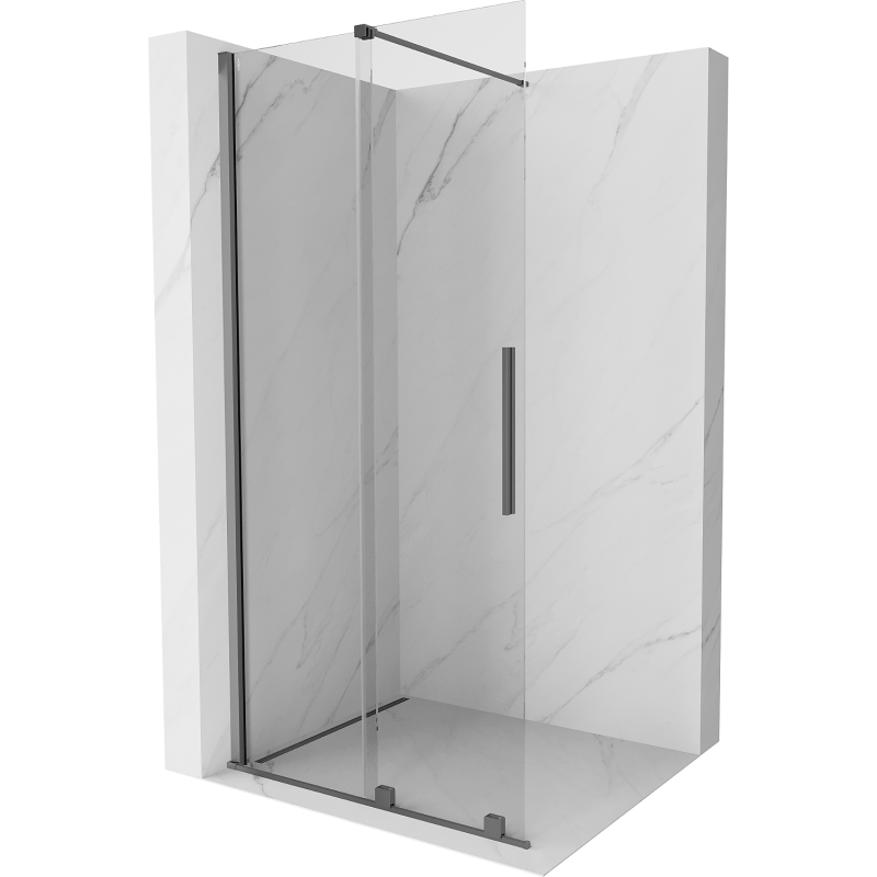 Mexen Velar sliding shower wall Walk-in 120 x 200 cm, transparent 8 mm, gun metal - 871-120-000-03-95
