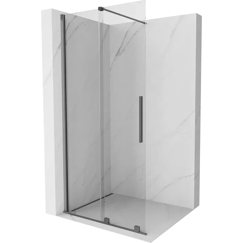 Mexen Velar sliding shower wall Walk-in 100 x 200 cm, transparent 8 mm, gun metal - 871-100-000-03-95