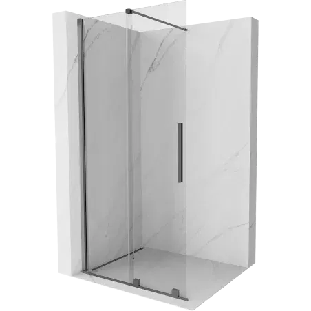 Mexen Velar sliding shower wall Walk-in 100 x 200 cm, transparent 8 mm, gun metal - 871-100-000-03-95