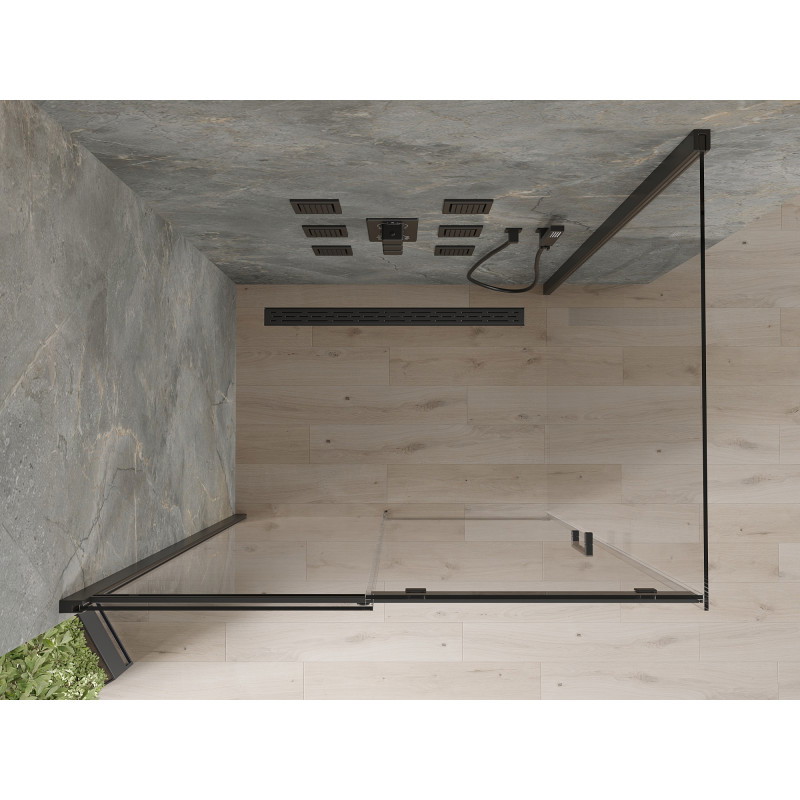 Mexen Omega sliding shower enclosure 120 x 100 cm, transparent, black - 825-120-100-70-00