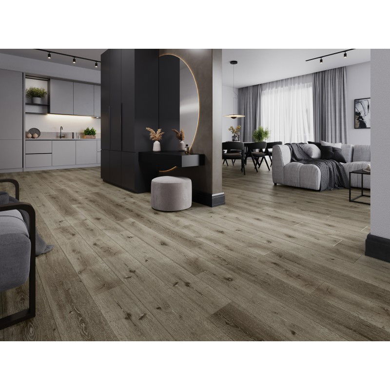 Mexen Kansas sample of SPC vinyl panels 6.5 mm, IXPE underlay 1.5 mm, 4 V-Groove, Oak - F1032-S