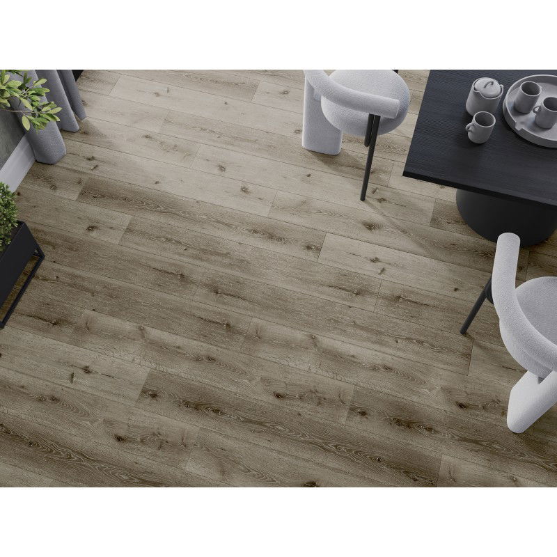 Mexen Kansas sample of SPC vinyl panels 6.5 mm, IXPE underlay 1.5 mm, 4 V-Groove, Oak - F1032-S