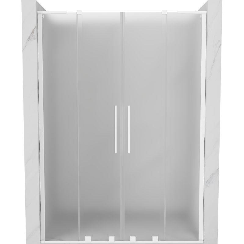 Mexen Velar L Duo 140 cm Sliding Shower Door, Frosted, White - 871-140-003-32-20