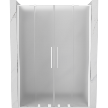 Mexen Velar L Duo 140 cm Sliding Shower Door, Frosted, White - 871-140-003-32-20