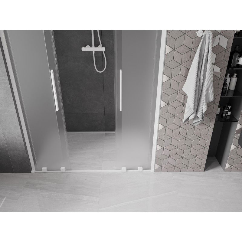 Mexen Velar L Duo sliding shower door 150 cm, frost, white - 871-150-003-32-20