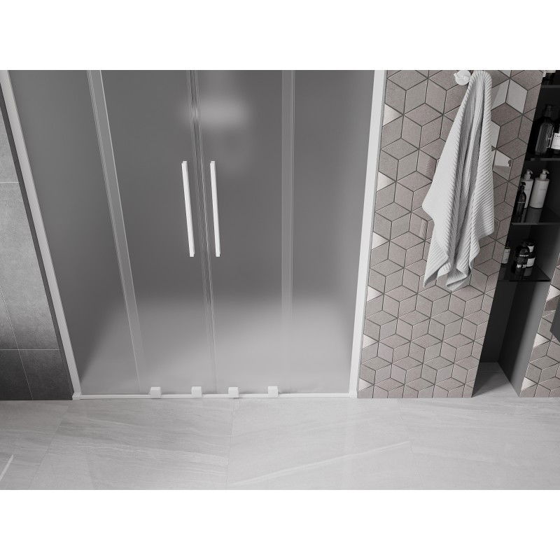 Mexen Velar L Duo sliding shower door 150 cm, frost, white - 871-150-003-32-20