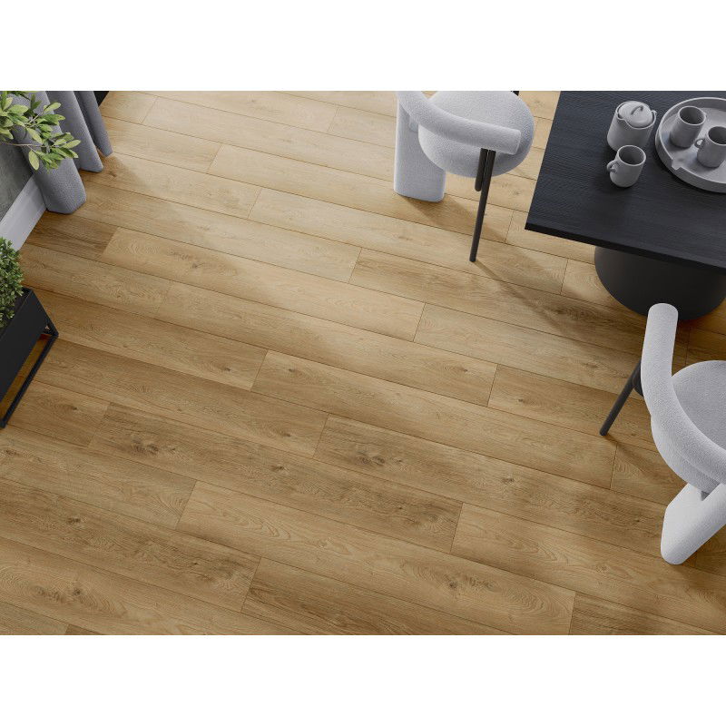 Mexen Sunset Hills sample of SPC vinyl panels 6.5 mm, IXPE underlay 1.5 mm, 4 V-Groove, Oak - F1037-S