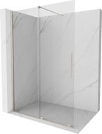 Mexen Velar sliding shower wall Walk-in 140 x 200 cm, transparent 8 mm, brushed nickel - 871-140-000-03-97