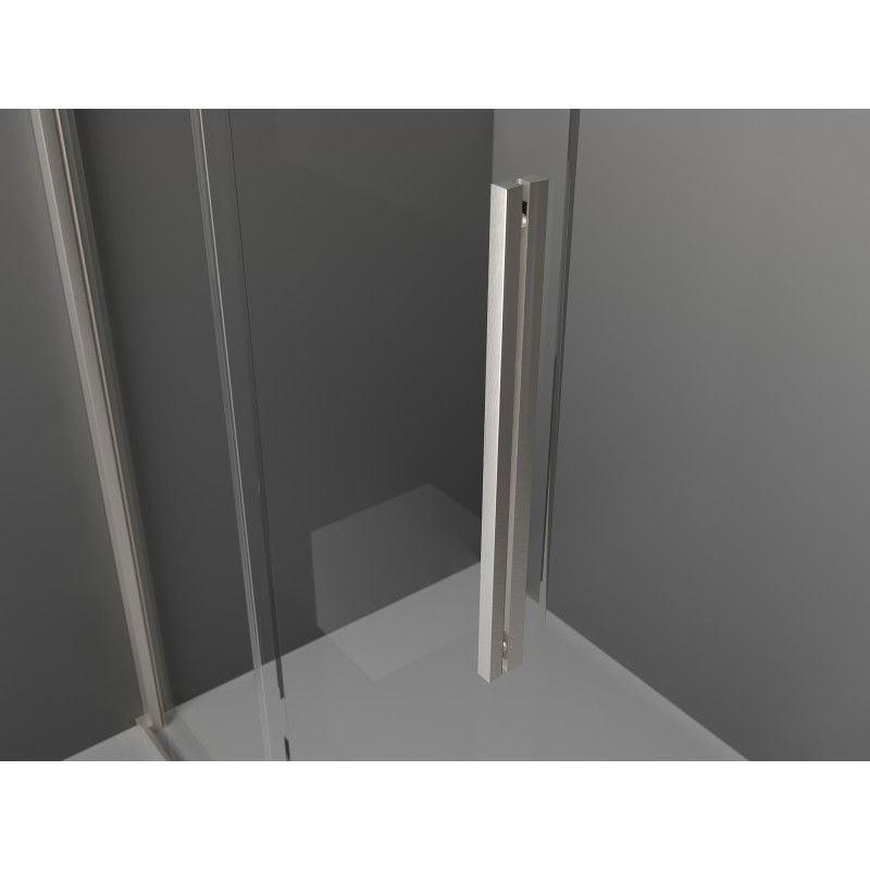 Mexen Velar sliding shower wall Walk-in 140 x 200 cm, transparent 8 mm, brushed nickel - 871-140-000-03-97