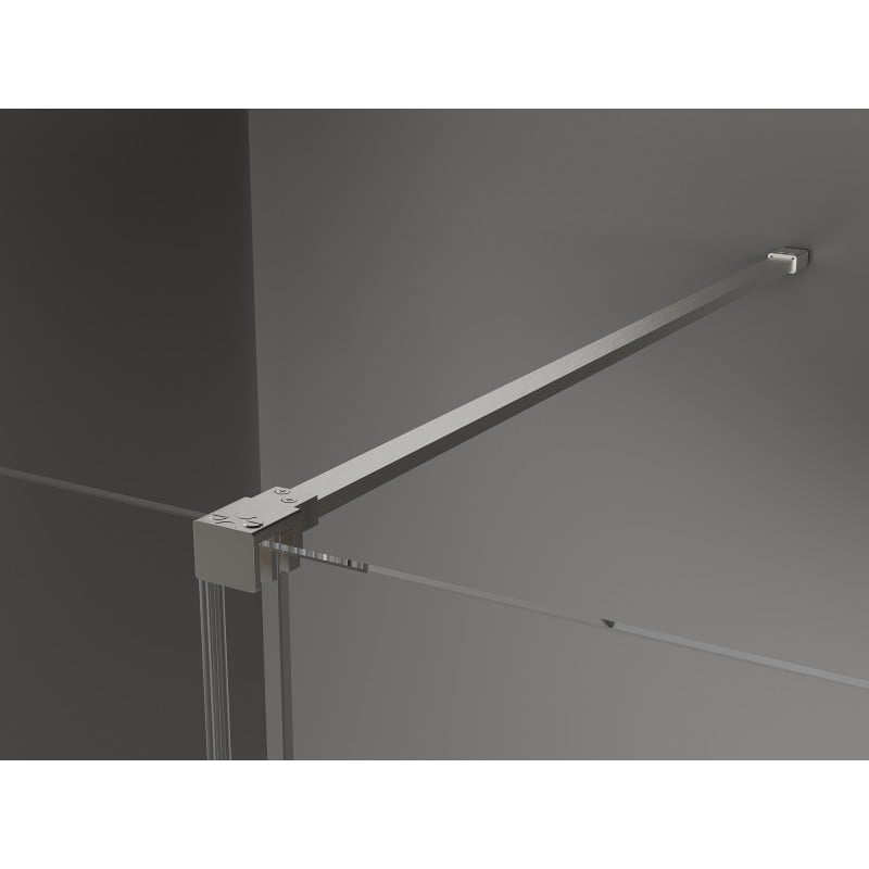 Mexen Velar Walk-in Sliding Shower Wall 150 x 200 cm, Transparent 8 mm, Brushed Nickel - 871-150-000-03-97