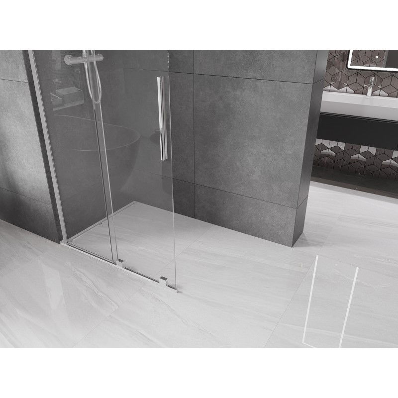 Mexen Velar L sliding shower wall Walk-in 90 x 200 cm, transparent 8 mm, chrome - 871-090-003-03-01