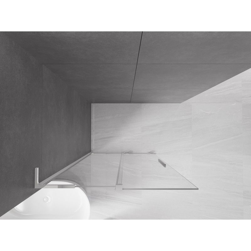 Mexen Velar L sliding shower wall Walk-in 90 x 200 cm, transparent 8 mm, chrome - 871-090-003-03-01