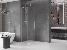 Mexen Velar L sliding shower wall Walk-in 90 x 200 cm, transparent 8 mm, chrome - 871-090-003-03-01