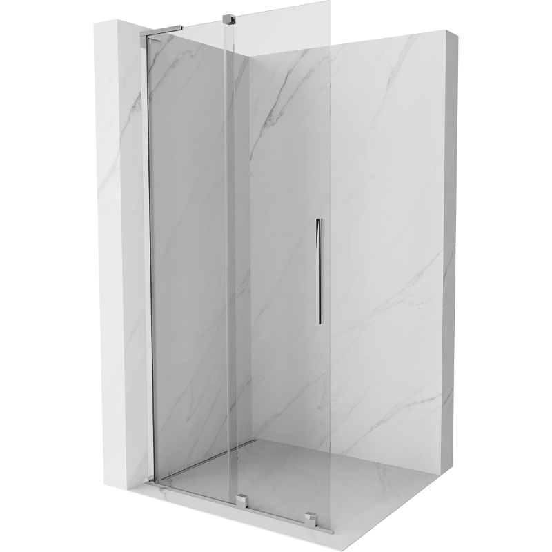 Mexen Velar L sliding shower wall Walk-in 100 x 200 cm, transparent 8 mm, chrome - 871-100-003-03-01