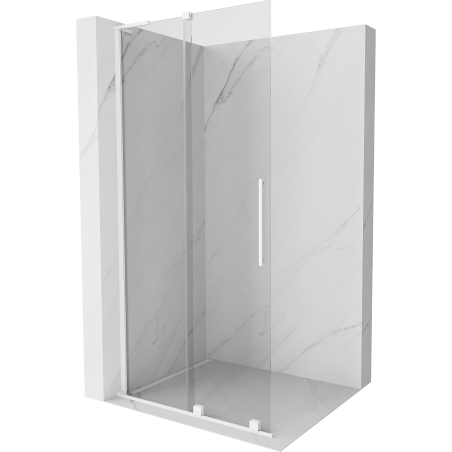 Mexen Velar L Sliding Shower Wall Walk-in 100 x 200 cm, transparent 8 mm, white - 871-100-003-03-20