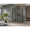 Mexen Omega 140 x 80 cm Sliding Shower Cabin, Transparent, Black - 825-140-080-70-00