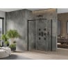 Mexen Omega extendable shower cubicle 140 x 80 cm, Transparent, Black - 825-140-080-70-00
