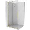 Mexen Velar L Sliding Shower Wall Walk-in 100 x 200 cm, Transparent 8 mm, Brushed Gold - 871-100-003-03-55