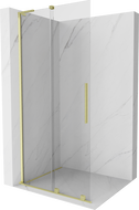 Mexen Velar L Sliding Shower Wall Walk-in 110 x 200 cm, Transparent 8 mm, Brushed Gold - 871-110-003-03-55