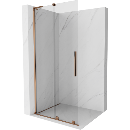 Mexen Velar L Sliding Shower Wall Walk-in 110 x 200 cm, Transparent 8 mm, Rose Gold - 871-110-003-03-60
