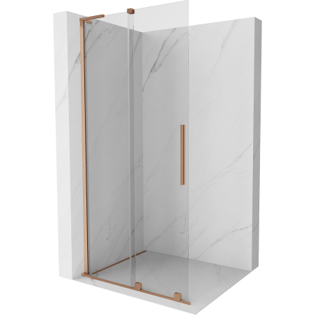 Mexen Velar L Sliding Shower Wall Walk-in 100 x 200 cm, Transparent 8 mm, Brushed Copper - 871-100-003-03-65