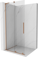 Mexen Velar L sliding shower wall Walk-in 110 x 200 cm, transparent 8 mm, brushed copper - 871-110-003-03-65