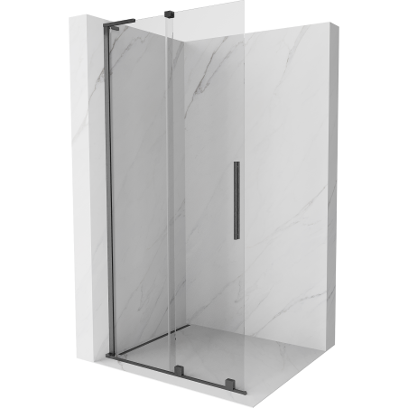 Mexen Velar L Walk-In Sliding Shower Screen 110 x 200 cm, Transparent 8 mm, Brushed Gun Gray - 871-110-003-03-66