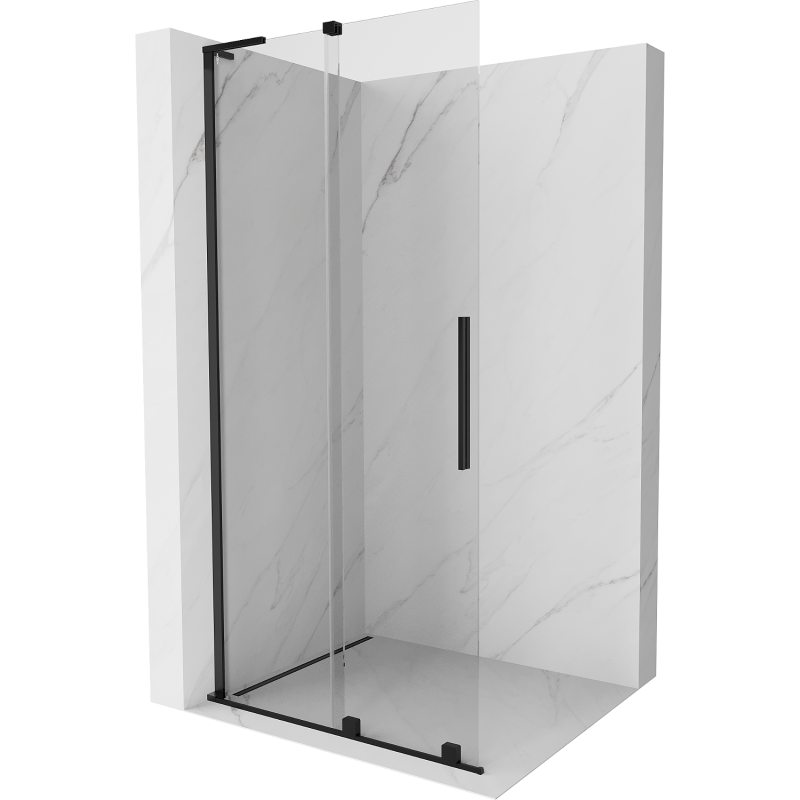 Mexen Velar L sliding shower screen Walk-in 100 x 200 cm, transparent 8 mm, black - 871-100-003-03-70