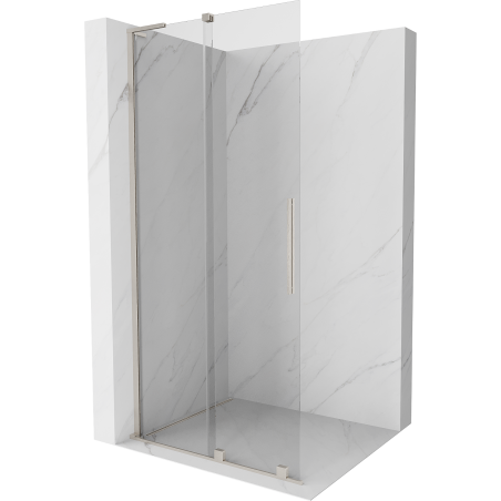 Mexen Velar L sliding shower wall Walk-in 100 x 200 cm, transparent 8 mm, brushed nickel - 871-100-003-03-97