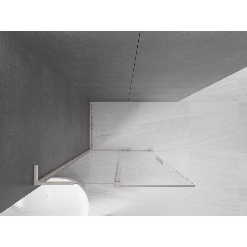 Mexen Velar L Sliding Shower Screen Walk-in 100 x 200 cm, Transparent 8 mm, Brushed Nickel - 871-100-003-03-97