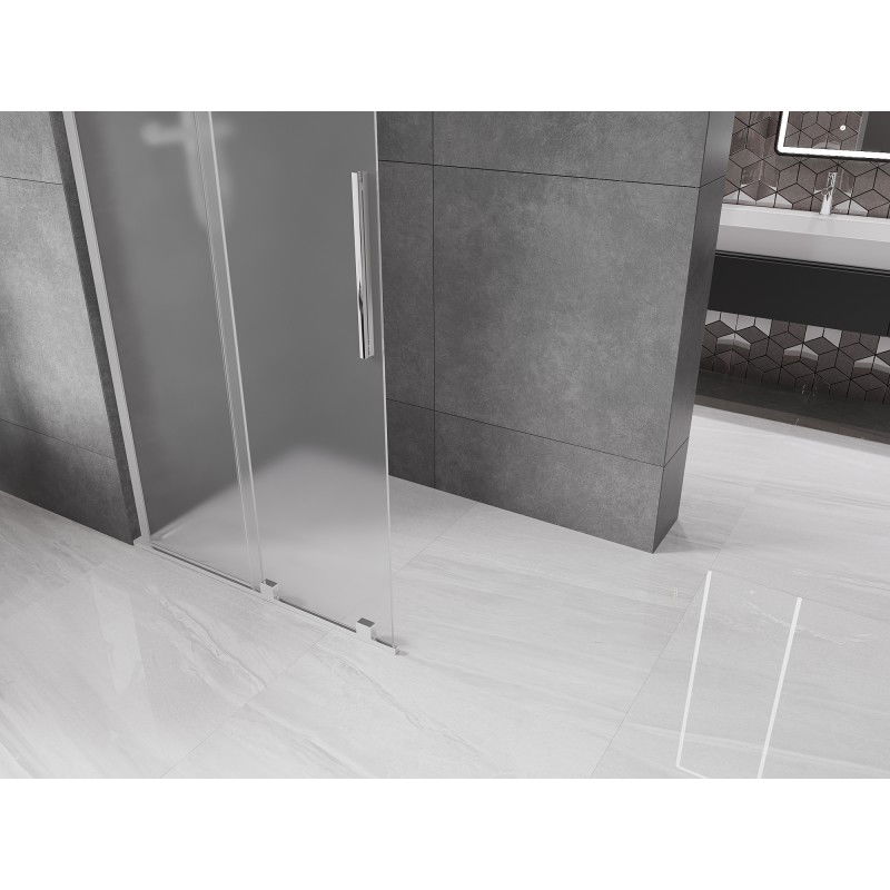 Mexen Velar L Sliding Shower Wall Walk-in 120 x 200 cm, Frosted 8 mm, Chrome - 871-120-003-33-01