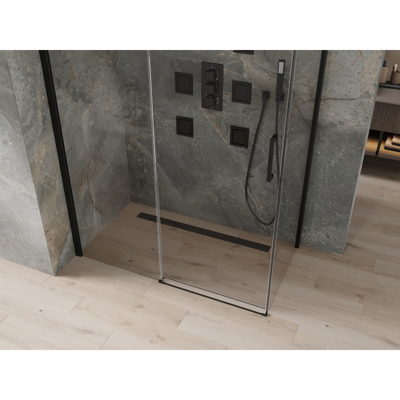 Mexen Omega sliding shower cabin 160 x 80 cm, transparent, black - 825-160-080-70-00