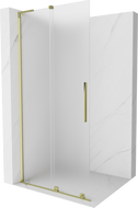 Mexen Velar L Sliding Shower Wall Walk-in 90 x 200 cm, Frosted 8 mm, Gold - 871-090-003-33-50