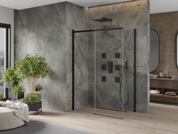 Mexen Omega sliding shower cabin 160 x 80 cm, transparent, black - 825-160-080-70-00