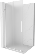 Mexen Velar L Sliding Shower Wall Walk-in 120 x 200 cm, Frosted 8 mm, White - 871-120-003-33-20