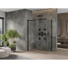 Mexen Omega extendable shower cubicle 160 x 90 cm, Transparent, Black - 825-160-090-70-00