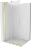Mexen Velar L sliding shower wall Walk-in 110 x 200 cm, frost 8 mm, brushed gold - 871-110-003-33-55