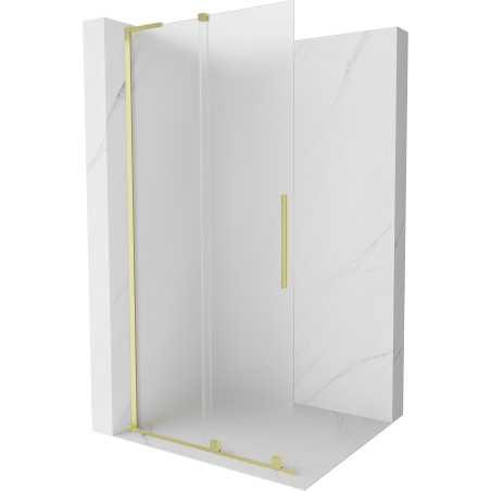 Mexen Velar L Sliding Shower Wall Walk-in 120 x 200 cm, Frosted 8 mm, Brushed Gold - 871-120-003-33-55