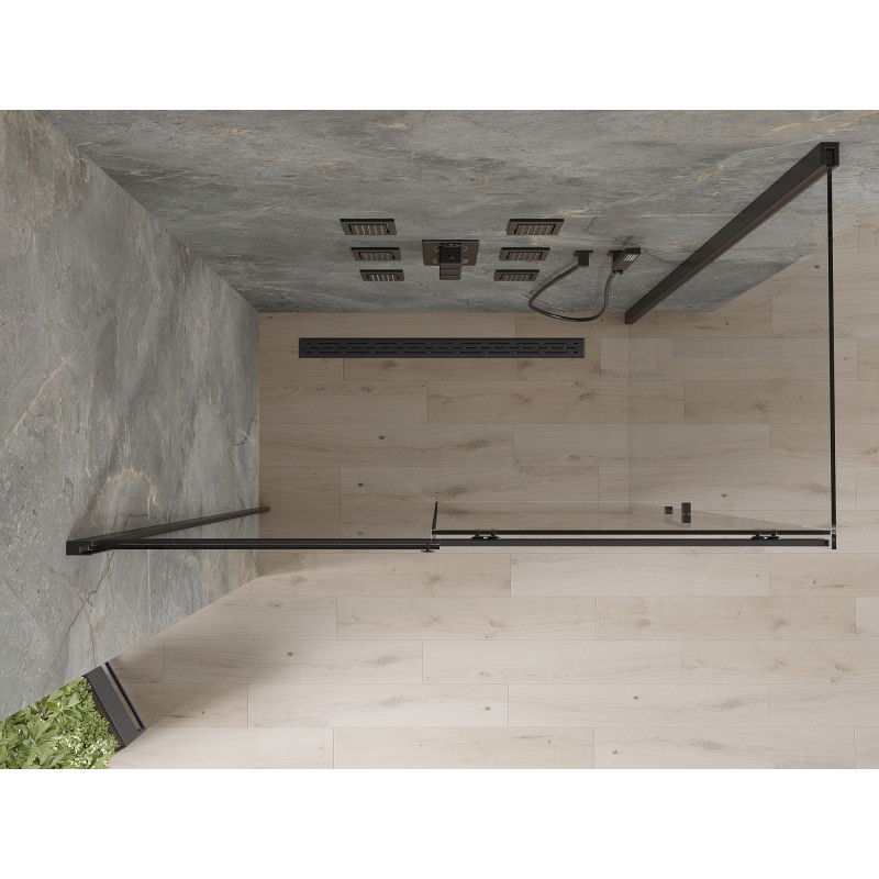 Mexen Omega sliding shower cabin 160 x 90 cm, transparent, black - 825-160-090-70-00