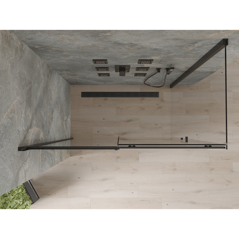 Mexen Omega sliding shower enclosure 160 x 90 cm, transparent, black - 825-160-090-70-00
