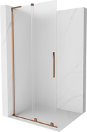 Mexen Velar L Sliding Shower Screen Walk-in 90 x 200 cm, Frosted 8 mm, Rose Gold - 871-090-003-33-60