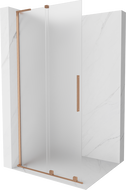 Mexen Velar L Walk-in Sliding Shower Wall 100 x 200 cm, Frosted 8 mm, Brushed Copper - 871-100-003-33-65