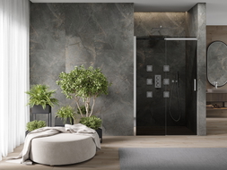 Mexen Omega 100 cm sliding shower doors, graphite, chrome - 825-100-000-01-40